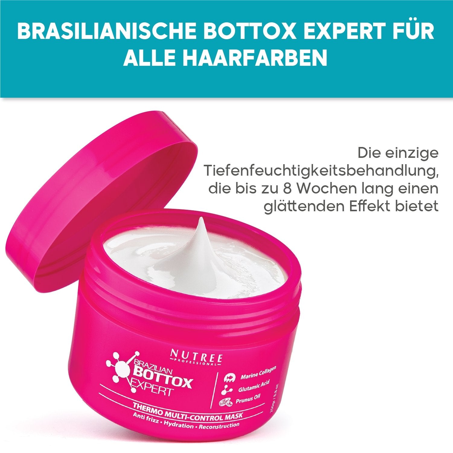 Brasilianischer Bottox-Experte Wärmemaske (250g)- Haar Botox Behandlung - Enthält Protein und Mandelöl